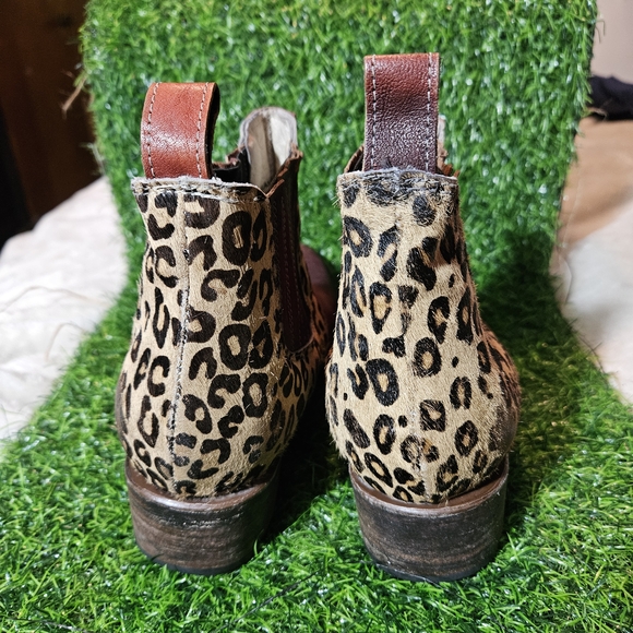 Freebird by Steven Maroon and Leopard Ankle Boots womens size 9 - Picture 4 of 8